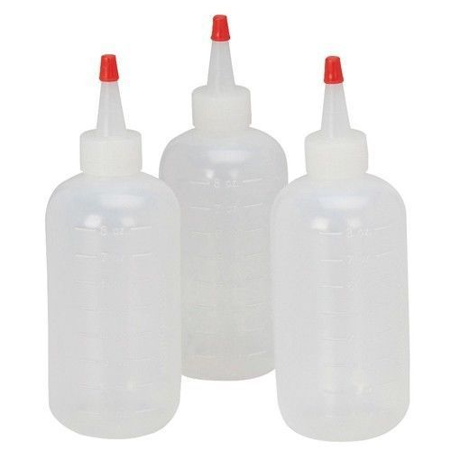 3 PACK EMPTY GLUE LIQUID FLUID STORAGE DISPENSER DISPENSING SQUEEZE BOTTLES CAP