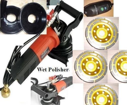 5 Inch Dust Free Wet Polisher Shroud Dust Shroud 4 PCS 5&#034; Cup Wheel Granite