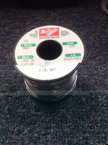 Multicore WIRE SOLDER .063 RA ROSIN SN63 X39C 1 lb.Free Shipping