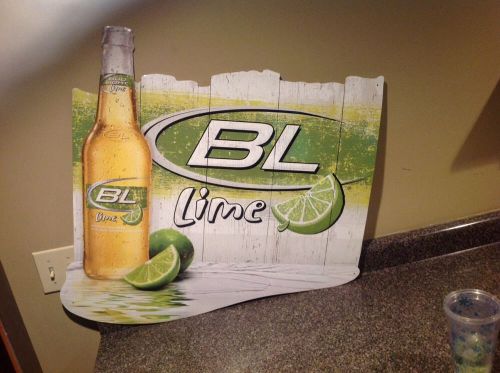 BUD LIGHT LIME LARGE TIN SIGN  28 X 29&#034; USED