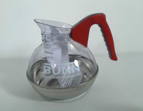 Bunn easy pour coffee pot decanter red handle decafe 06103.002 plastic polymer for sale