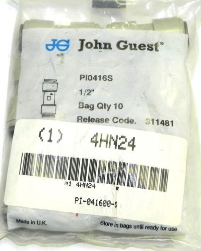 Lot of 10 john guest pi-0416-s connectors pi0416s for sale