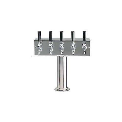 5 tap stainless steel t-tower draft beer keg kegerator - beer dispensing equip. for sale