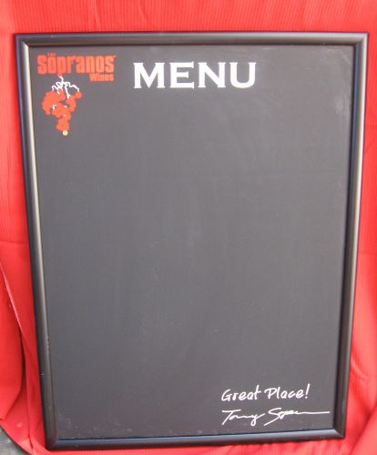 Framed Soprano Wines Chalk Board Menu Sign 25 1/4 x 33 1/2&#034;