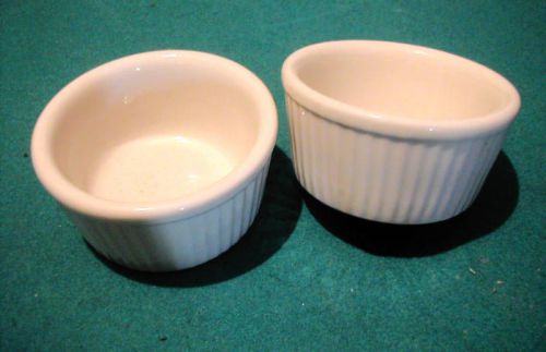 3 doz/36 each HALL CHINA 2.75 oz. Fluted RAMEKINS White Fire Glazed One Case New