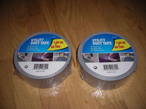 2 ROLL DUCT TAPE 1.88&#034; x 60 yds Utility Silver #5642014 Multi Use