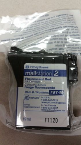 (1) pitney bowes mailstation 2 797-m ink cartridge sealed genuine k700 red for sale