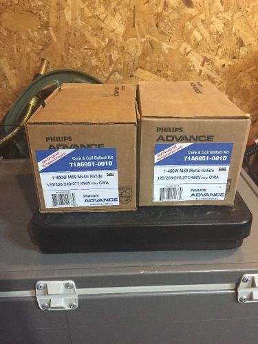 (2) philips advance 400w m59 metal halide core &amp; coil ballast kits 71a6051-001d for sale