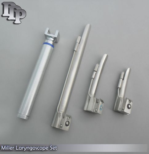 LARYNGOSCOPE SMALL HANDLE AA + 3 MILLER BLADE #0 + 1 + 3 ENT ANESTHESIA SET