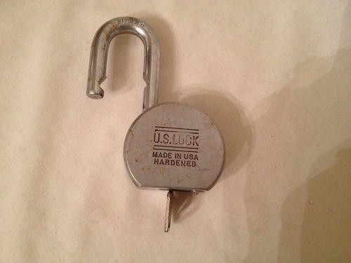 U S Lock Padlock Large Hardened ZGI w/Key Heavy Duty