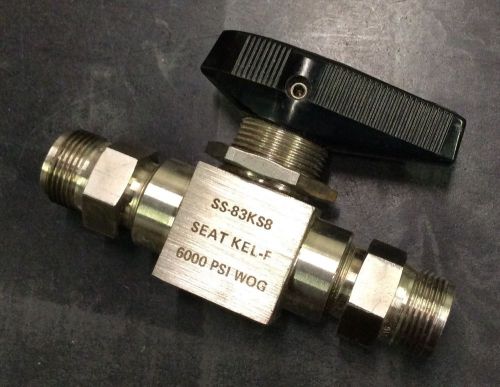 Whitey Swagelok SS-83KS8 high pressure ball valve with Kel-F seat