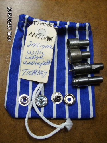 4 pc die head set for grommet press -for 24 ligne snap die w/ large under parts