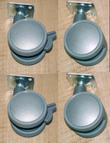 4 Lot New Casters 2 inch Utility 360 Swivel w/ 2 Locking Brake - Bracket Mount