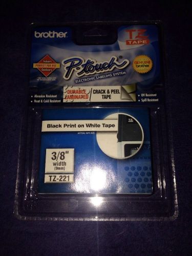 BROTHER TZ Tape Black Print on White, TZ-221 FACTORY SEALED!!