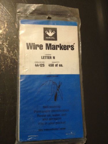 IDEAL44-125 Wire Marker Book  Letter N