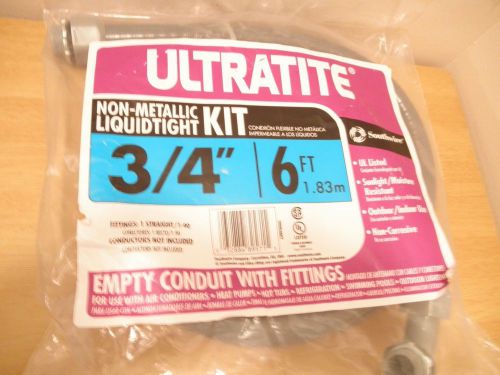 NEW ULTRATITE 3/4&#034; 6&#039; 6FT NON METALLIC LIQUID TIGHT KIT EMPTY CONDUIT FITTINGS