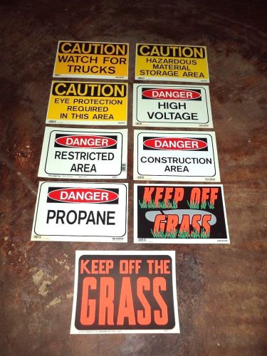 Danger signs-propane, construction area, restricted area, high voltage signs for sale