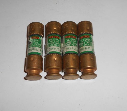 Lot of 4 - bussmann buss frn-r-20 dual-element time-delay fuse frnr20 for sale