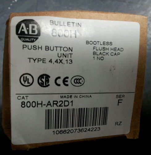 &#034;NIB&#034; ALLEN BRADLEY 800H-AR2D1,ser F, PUSHBUTTON 800HAR2D1F