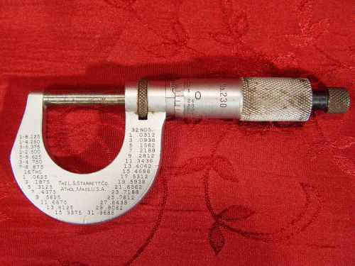 L.s. starrett co, no.230 (0-1&#034;) micrometer in very good condition for sale