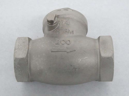 FNW 1-1/4 IN NPT STAINLESS 200 THREADED SWING GATE CHECK VALVE B373290