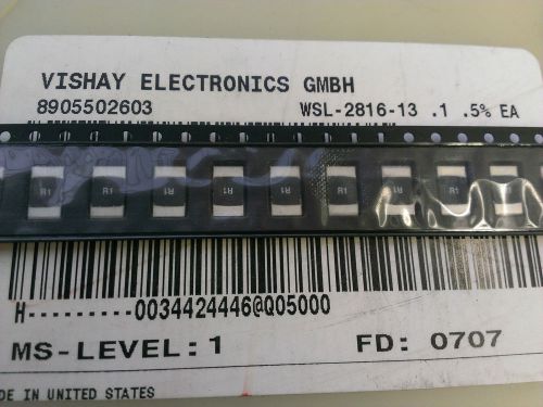 [10 pcs] wsl2816 0.1 ohm 100mohm 0.5% vishay-dale power metal strip® resistors for sale