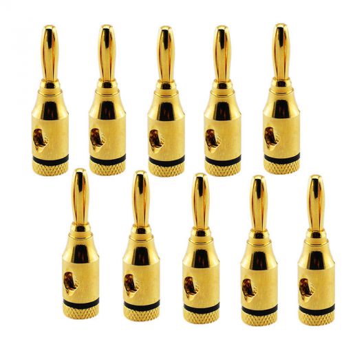 10pcs musical audio speaker cable wire 4mm banana plug connector for sale