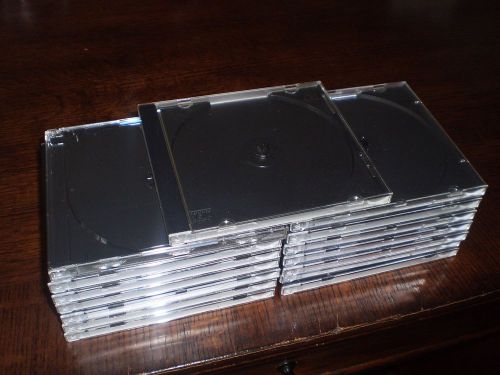 Std CD Jewel Cases with Black Tray, Holds 1 CD/DVD; 15 Jewel Cases
