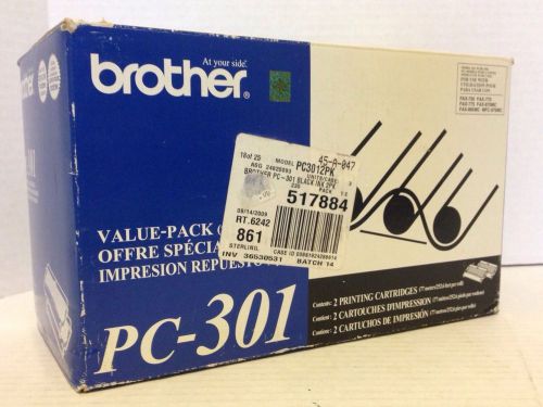 New! 2-Pack Genuine Brother FAX 750 770 775 PC-301 Printing Printer Cartridge
