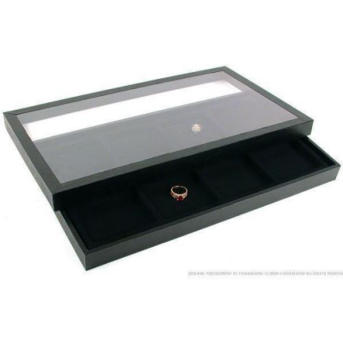 8 Slot Jewelry Display Insert &amp; Acrylic Lid Travel Tray