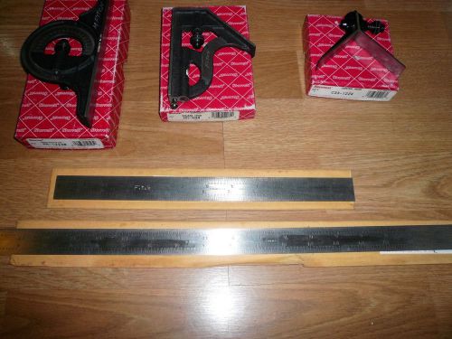 Starrett No.491 Combination Set Protractor Square Center C9-12-4R 12&#034;and 18&#034;RULE