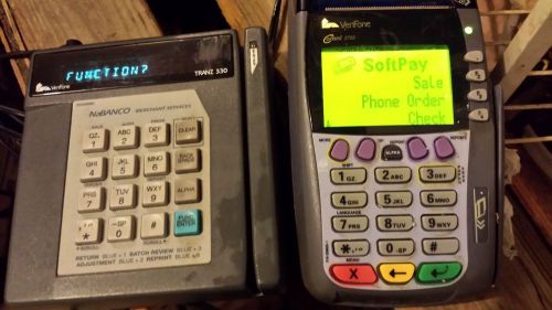 LOT OF 2 VERIFONE CREDIT CARD PROCESSOR TERMINALS OMNI 3750 &amp; TRANZ 330