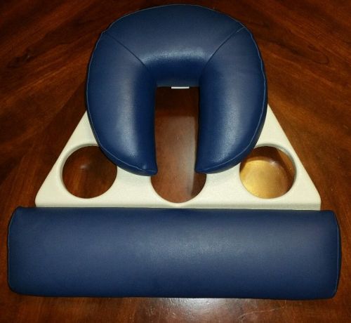 OAKWORKS PRONE PILLOW, BEIGE FRAME- BLUE VINYL sleep face down