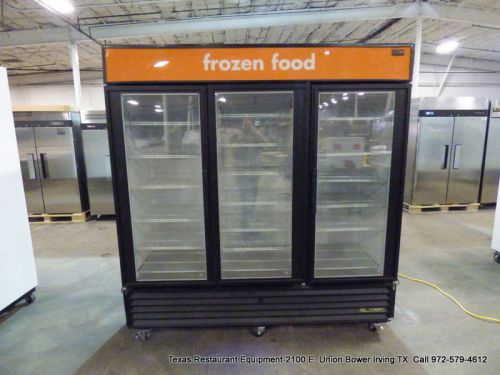 True 3 Glass Swing Door Freezer  Merchandiser on Casters GDM-72F