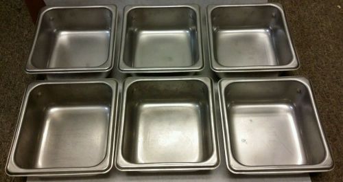 Stainless Steel 1/6th Size 2.5&#034; Deep Steam Table Pan - Lot of 6