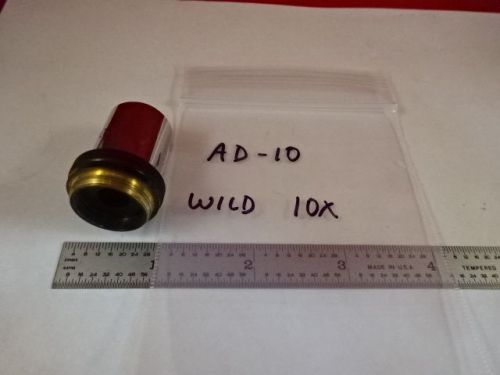 MICROSCOPE WILD HEERBRUGG SWISS OBJECTIVE 10X OPTICS AS IS B#AD-10