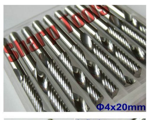 10pcs 4*20mm carbide single flute mdf pvc board acrylic cnc router bits for sale