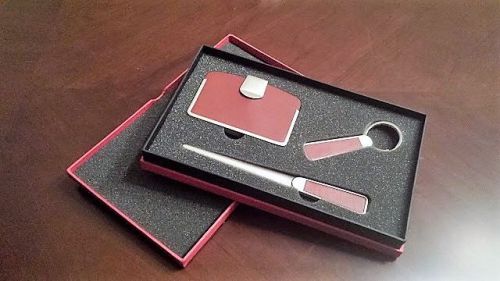 Desktop 3 Pieces Gift Set - Business Card Holder, Key Holder, Letter Opener