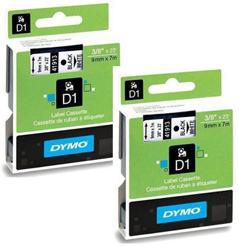 2pack dymo standard d1 self-adhesive polyester tape for label makers 3/8 &#034; 41913 for sale