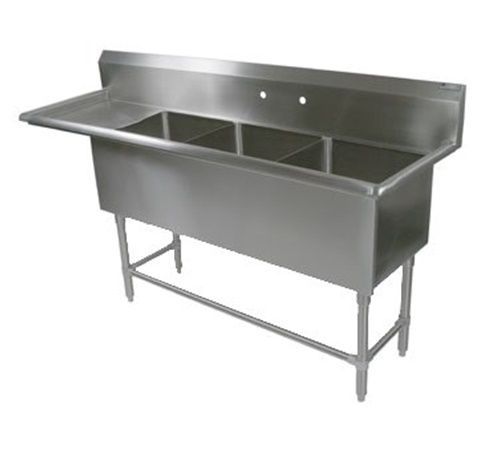 John Boos 3PB244-1D24L Three (3) Compartment Sink (3) 24&#034;W x 24&#034; x 14&#034; bowls...