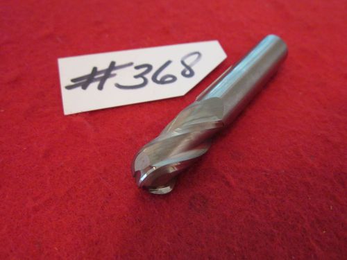 1  U.S.A.  1/2&#034; SOLID CARBIDE, BALL MILL, 4 FLUTE,  CENTER CUT,   {368}