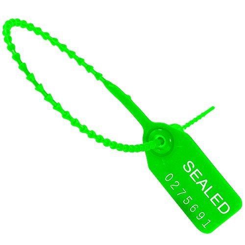 Aviditi SE1001 &#034;Tug Tight&#034; Pull-Tight Seals, 9&#034;, Green (Pack of 100)