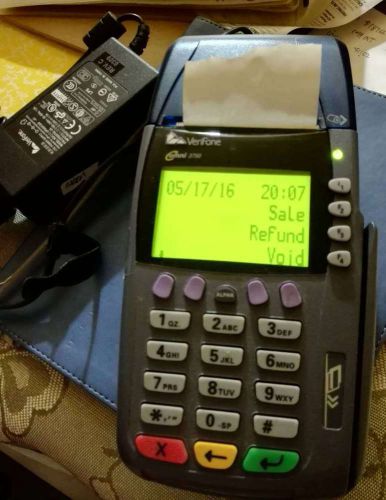Verifone Omni 3750 Credit Card Terminal with chip reader with power code