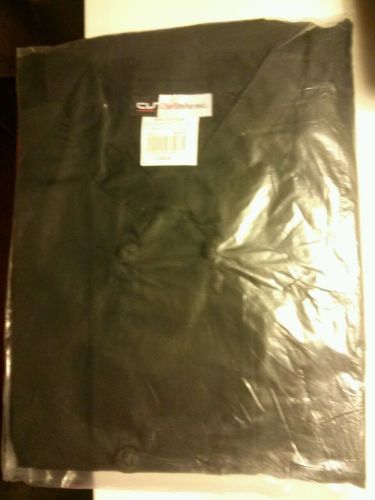 Chef uniform black cotton top size large L new knot button closures