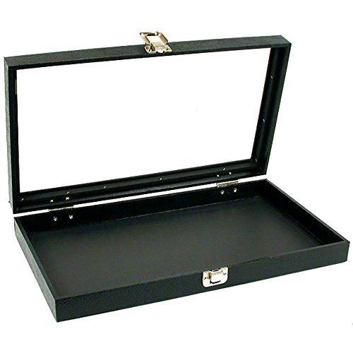 Glass Top Jewelry Pocket Watch Display Travel Case Box New .