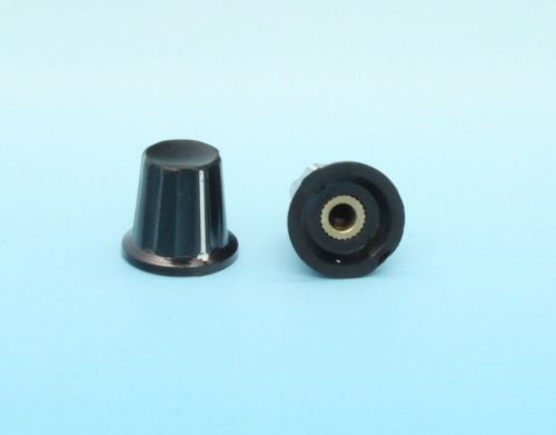 10 x Bakelite Control Knob Set Screw Type 18mmDx16mmH Black for 4mm Shaft