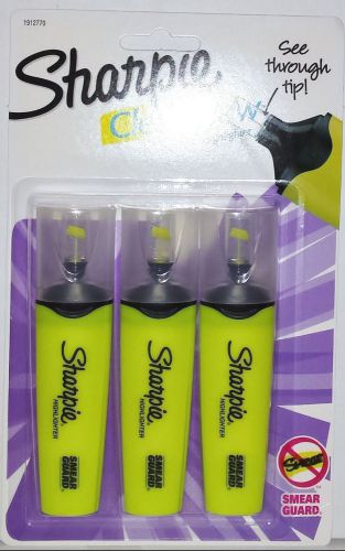 Sharpie Clear View Highlighter, Chisel Tip, 3-Pack, Yellow, New