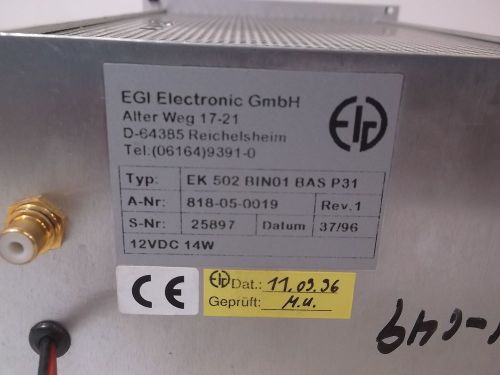 EGI EK-502-BIN01-BAS-P31 *USED*