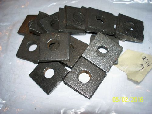 X 17 steel wedge shim spacer 1.25&#034; x 1.25&#034;  for 1/2&#034; bolt 1/4 to 1/8 thick nos for sale