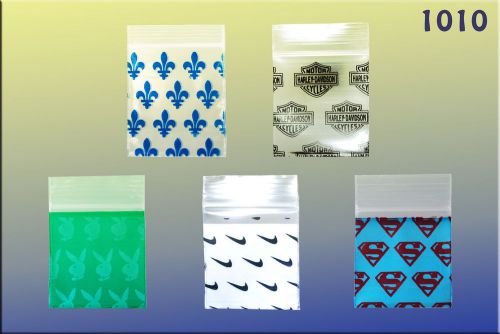 1000 Zip Lock baggies 1.0 x 1.0 - 5 motifs